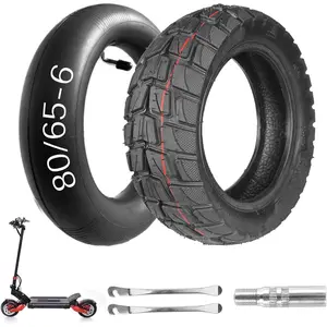 80/65-6 Scooter Tire Electric Scooter 10 inch Tires 255x80 Scooter Tire, 10x3 Scooter Tire [Tire & Inner Tubes] [Thickened] [Non-Slip] [Shockproof] [Bent Mouth Vavle] [Valve Extension and Tire Levers]