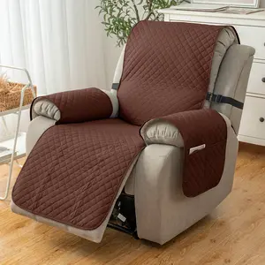 Waterproof Recliner Cover - Non-Slip Granule Bottom & Elastic Straps, Universal Stretch Fit, Easy Clean Furniture Protector