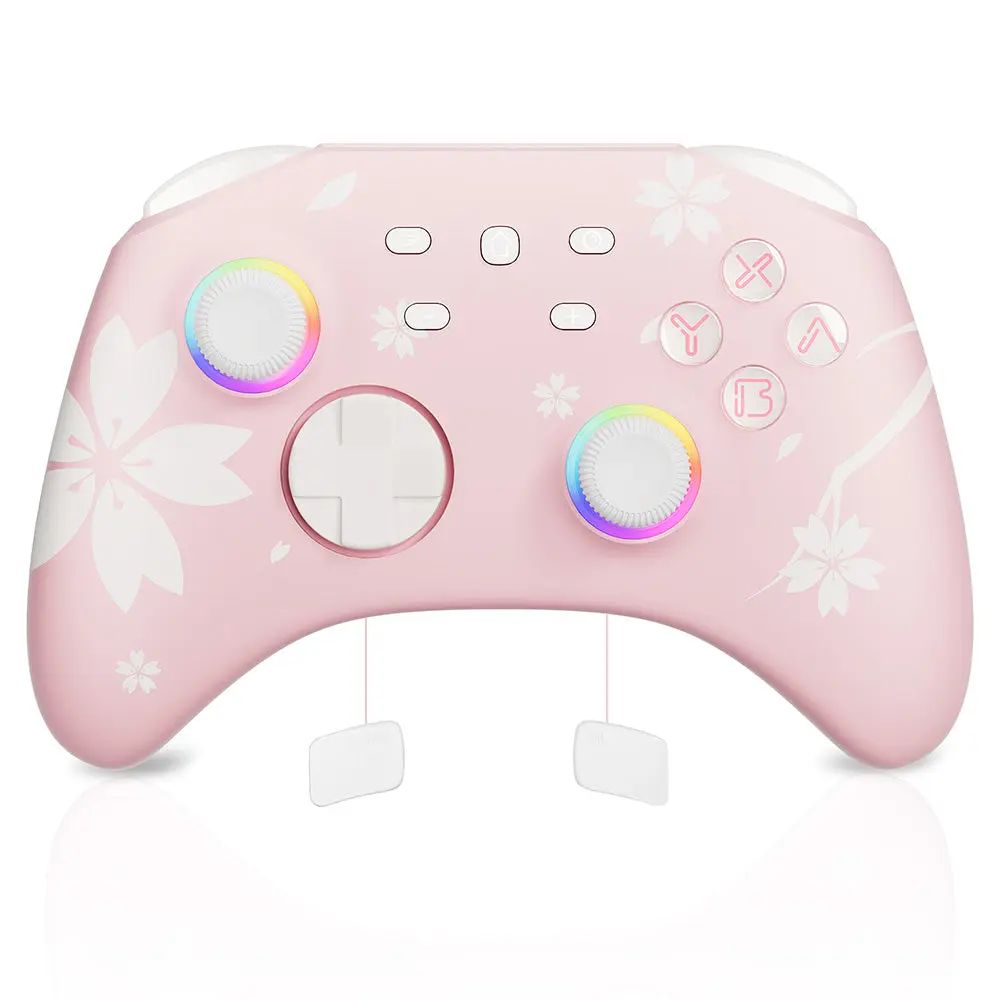 Mytrix Pro Wireless Controller Sakura Pink, Bluetooth Controller with Programmable, Compatible with Nintendo Switch, Windows PC, iOS, Android, and Steam/Steam Deck