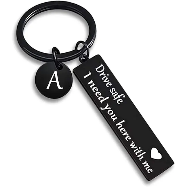 26-Letter Personalized Drive Safe Keychain for Boyfriend - Men's Fashion Accessory with Various Patterns, Ideal BF Birthday, Anniversary, Unique Gifts for Him & Man, Bf Birthday Gifts, Unique Gifts For Man, Boyfriend Gifts