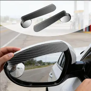 2-Pack mirror for car blind spot,universal car side view mirror rain cover & blind spot mirror,carbon fiber,easy install,stylish black design,enhances visibility safety automotive