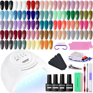 JODSONE Gel Nail Polish Kit with U V Light 35 PCS Classic Black and White Nude and Blue Purple Gel Polish Set with Manicure Tools Suitable for All Seasons Perfect Gifts for Manicure Lover Nail Art Kit Matte