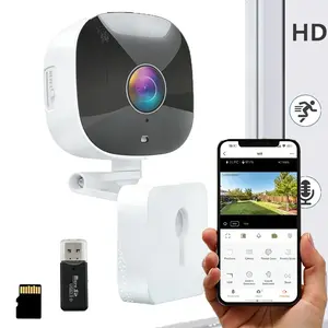 Security Camera Indoor Surveillance Camera 2.4G WiFi Window Camera with Two-Way Voice Real-Time Call IR Night Vision Motion Detection Instant Alerts for Home Office Window Fish Tank Monitoring HD Video Playback via TF Card or Cloud Storage