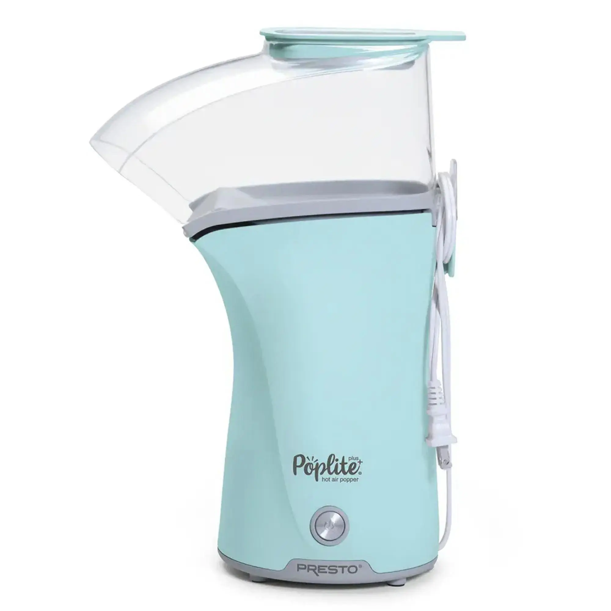 Presto PopLite Hot Air Corn Popper, Natural Quick Popcorn Maker, 18 Cups, Aqua