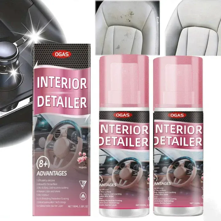 1/2/3 Packs Car Interior Cleaner – Leather, Plastic & Rubber Care, UV Protection, Polishes & Revives Trim – Safe, User-Friendly Automotive Interior Maintenance Cleaner, Car Detailing Products, 100ml