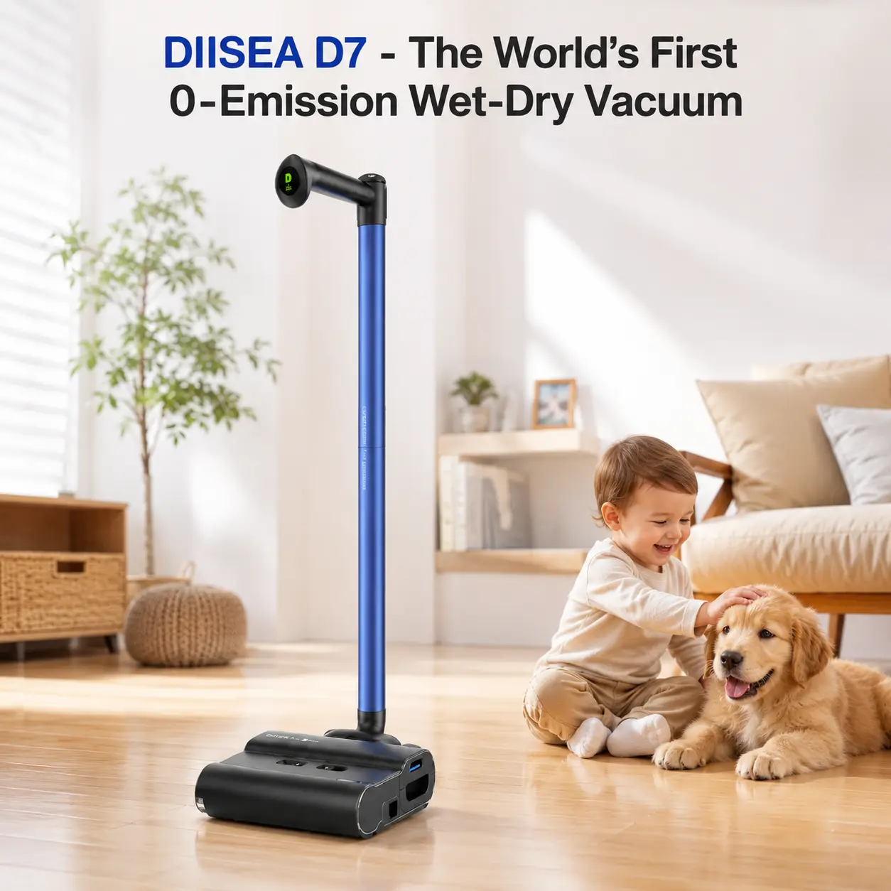 Diisea D7 Smart Wet-Dry Floor Washer & Mop, Deep-Cleaning Household Appliance for Toddler Homes