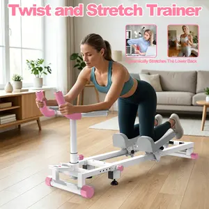 【KINMAC】3-in-1 Spine Twist Stretcher & Stair Stepper & Waist Trainer, Adjustable Back Stretcher Machine for Lower Back Exercise, Core Activation & Full-Body Workout