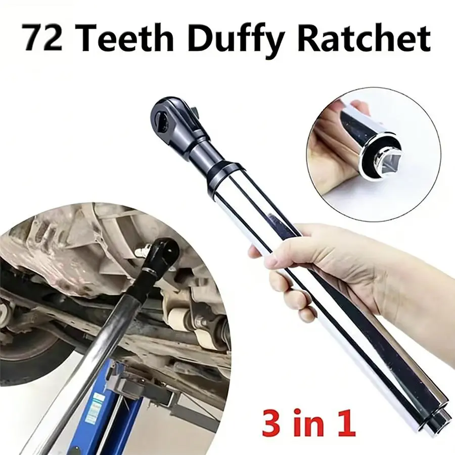 1/2 Inch Long Handle Ratchet Wrench, Ni-Cr Alloy Steel Extended Ratchet Spanner for Automotive & Mechanical Repair