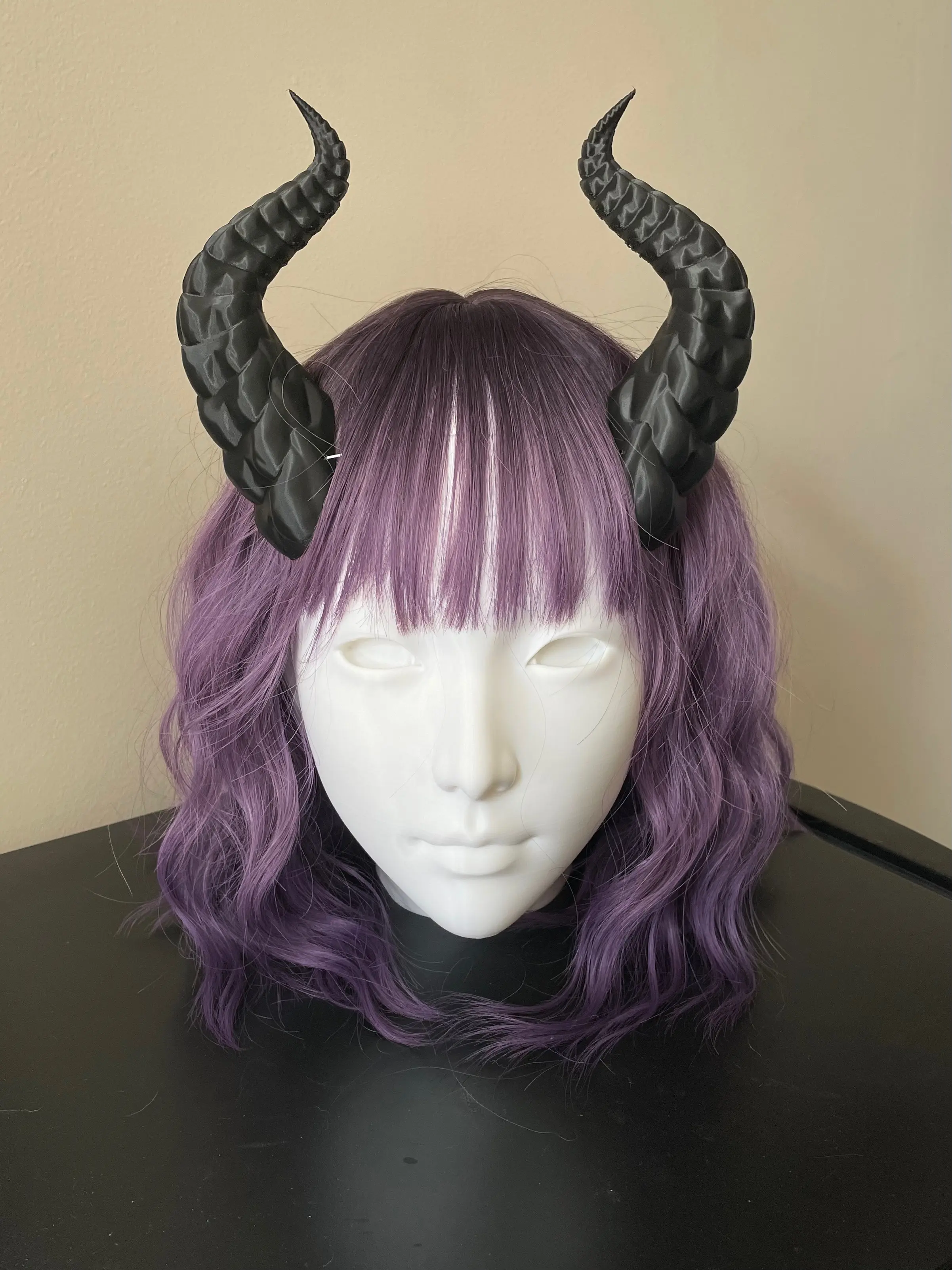 Dragon Horns – 3D Printed Cosplay & Halloween Accessory with Clear Elastic Strap