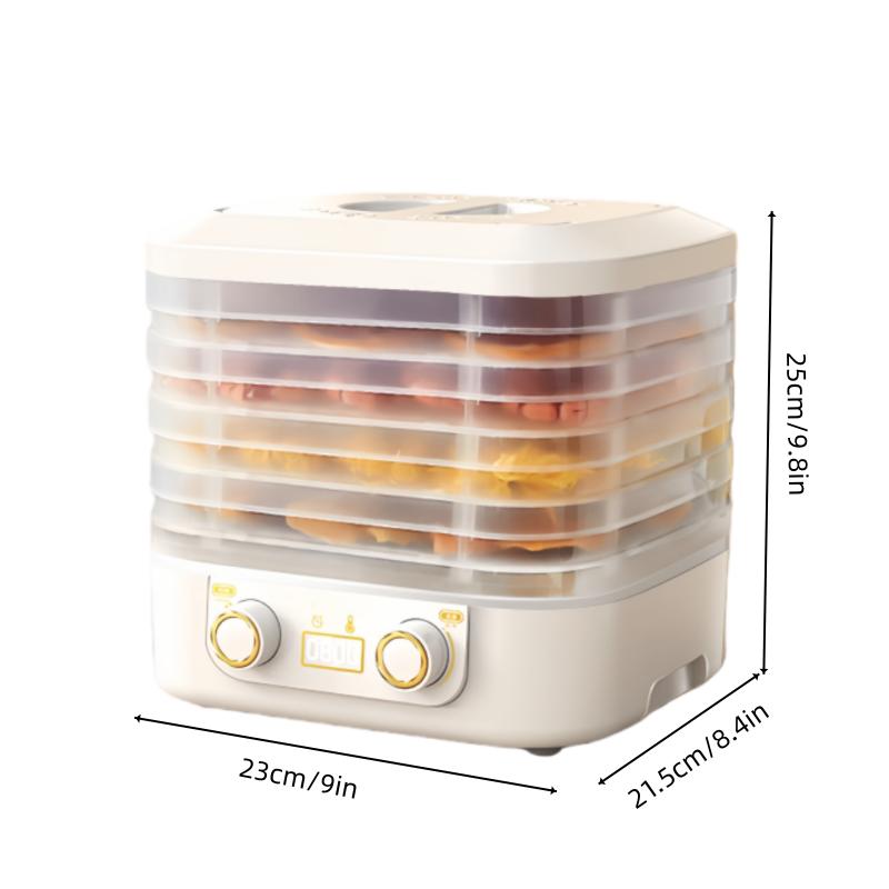 Food dehydrator, compact dehydrator for remixing food and dry, fruit, and vegetable, electric dehydrator with temperature control, 5 trays free of bisphenol A