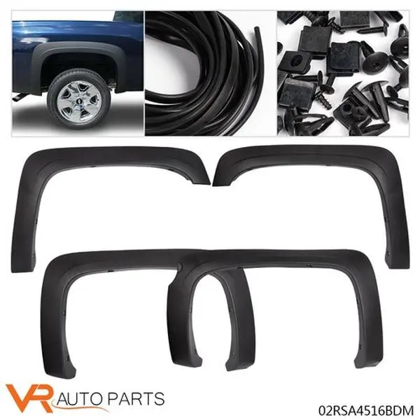 Fender Flares Set for 2007-2013 Silverado 1500 Fleetside 69.3" Short Bed, Automotive Truck Accessories