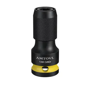 AMTOVL Impact to 1/4 Hex Converter - 3/8 INCH Drive Female to 1/4-Inch Hex Adapter for Ratchet Wrench Drivers, Impact Bit Holders, Quick-Change Chuck