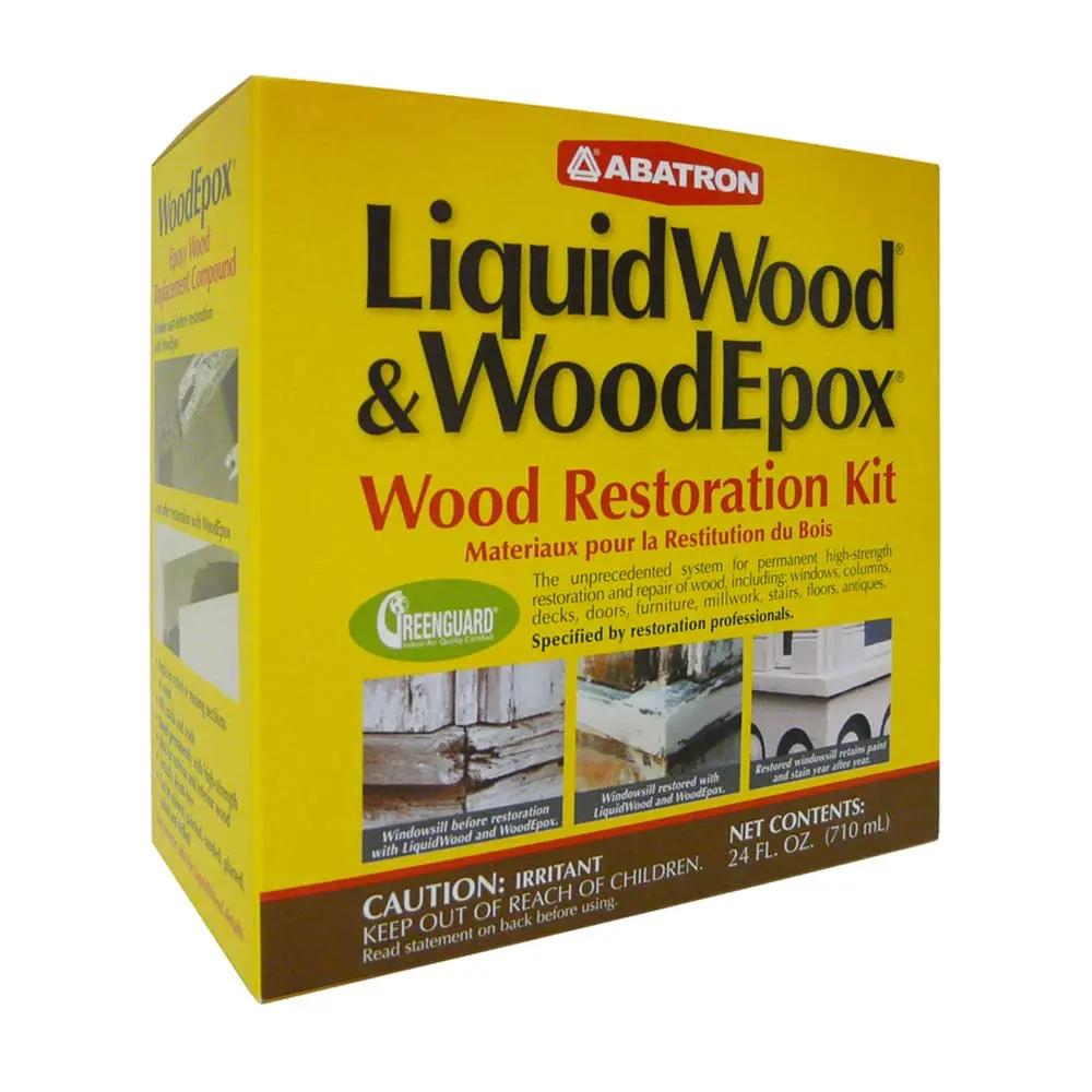 Wood Restoration Kit - 24 Ounce - Includes LiquidWood Epoxy Resin Wood Hardener and WoodEpox Wood Filler