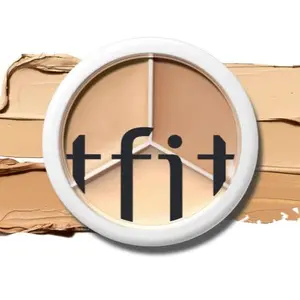 TFIT Cover Up Pro Concealer - #01 Neutral Triple Palette, 0.52 Oz Korean Makeup - High-Pigmented, Full-Coverage, Crease-Proof, Silky, Hydrating, Water-Proof - For Dark Circles, All Skin Types - Flawless Finish, Doubles as Foundation