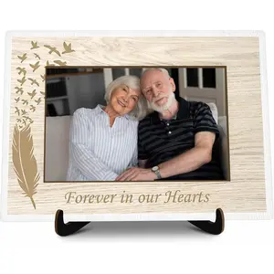 Memorial Picture Frame Gift, In Loving Memory of Loved One Gifts, Forever In Our Hearts Photo Frame for Loss Loved Ones Mother Father Grandma Grandpa Wife Husband