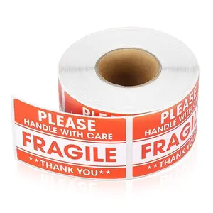 300pcs Fragile Stickers Adhesive Stickers Sticky Label The Goods Please Handle With Care Warning Labels DIY Supplies Self Adhesive Label