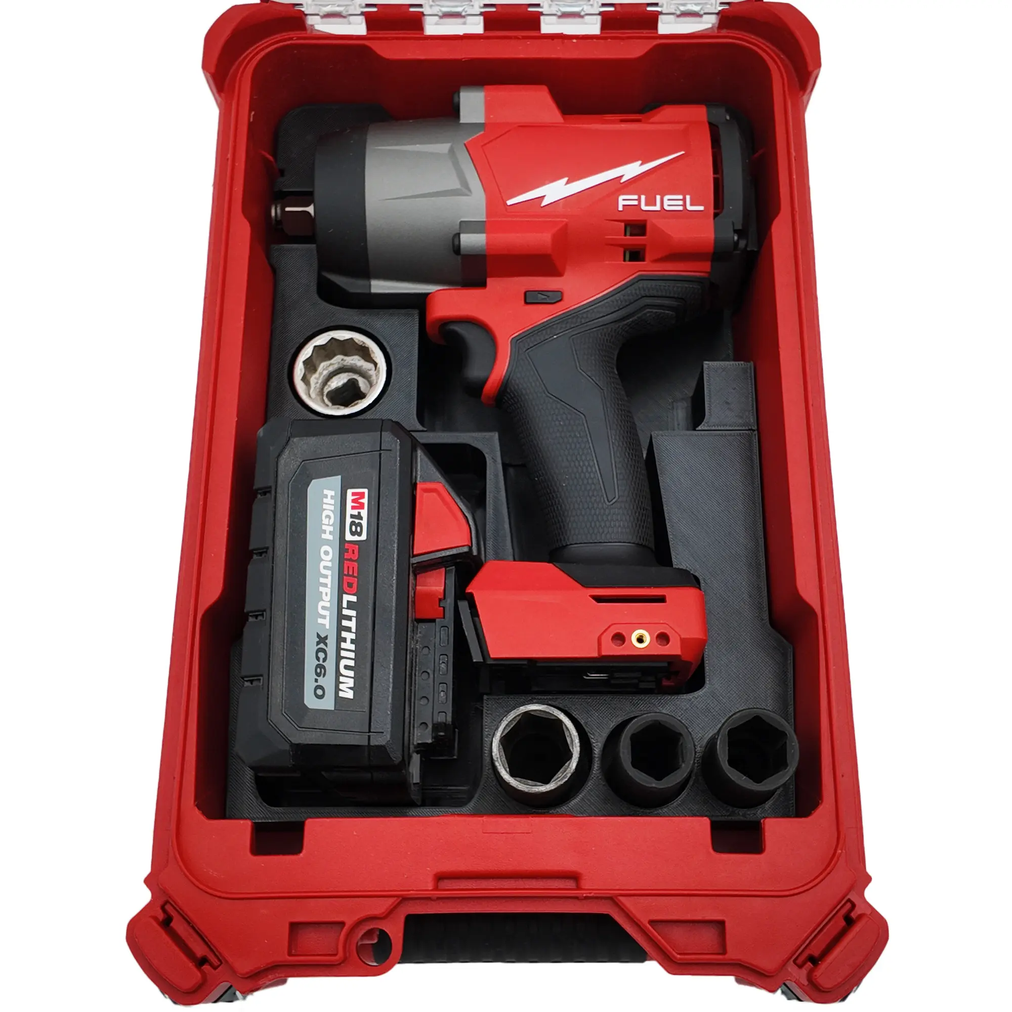 M18 Impact Wrench Organizer | Packout Compact Insert, Socket Storage