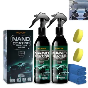 WOiOW Upgraded 3-in-1 Ceramic Spray for Cars – Waterless Wash & Instant Shine | Hydrophobic Nano Coating, High Protection | Quick Spray-On Sealant (10.1 oz)