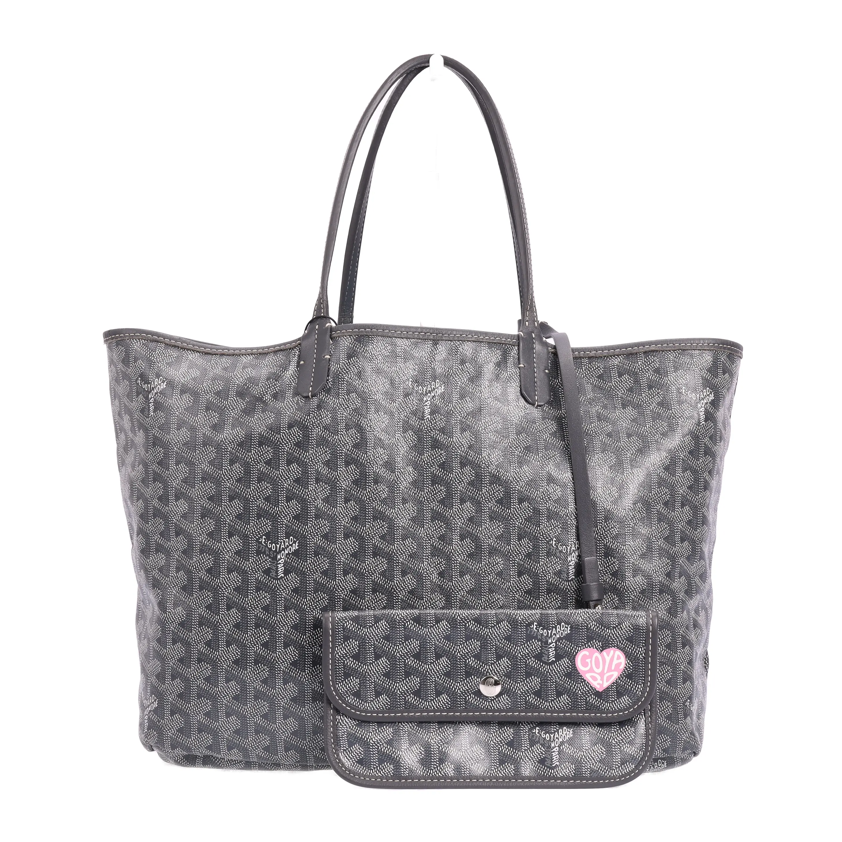 Pre-owned Goyard Coated Canvas Shoulder Bags Saint Louis Grey 42308160