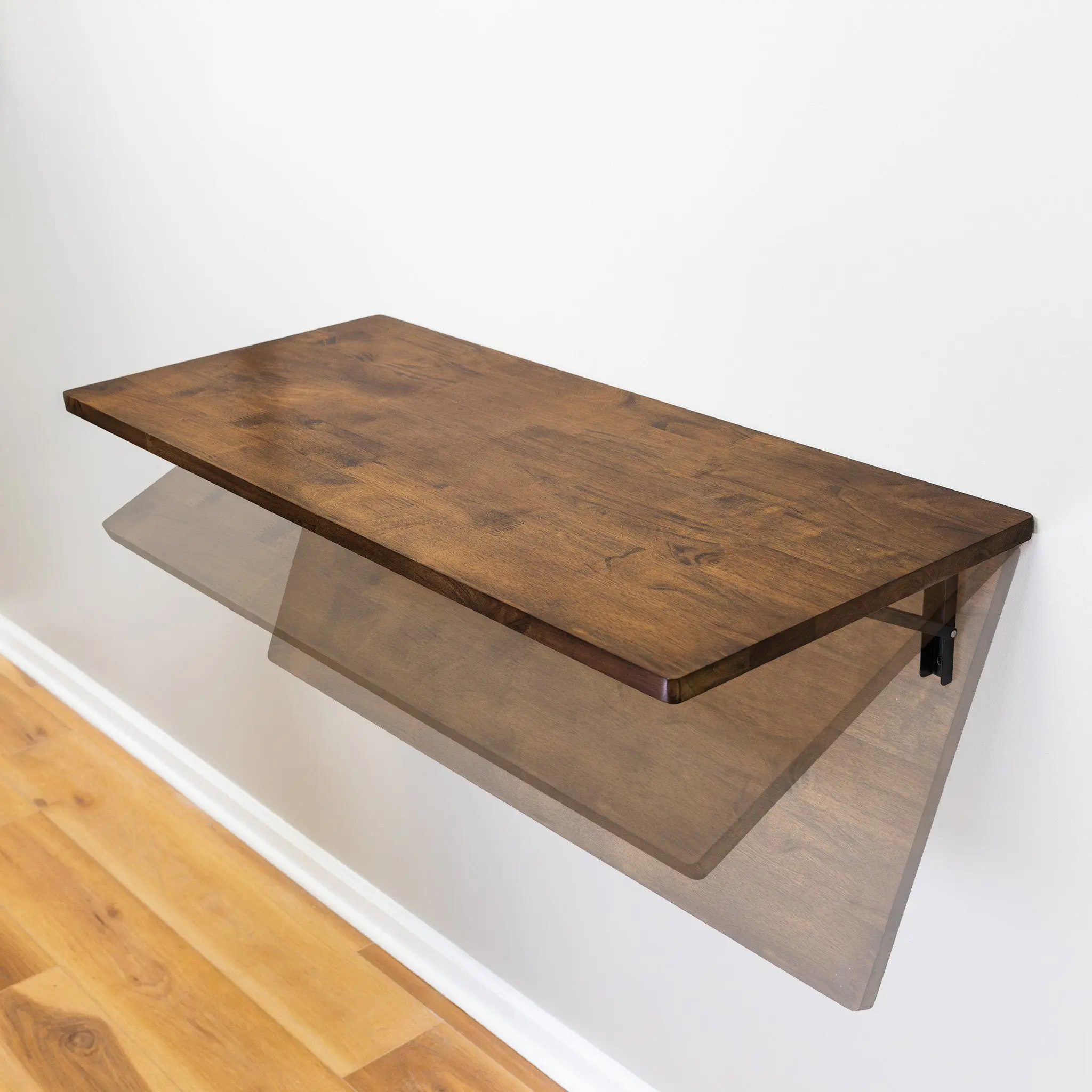 Wakefield Foldable Workbench | Dark Wood Tabletop with Black Brackets | Heavy-Duty Table
