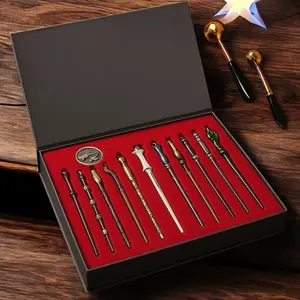 Premium 11-Piece Wizard Wand Set Metal Build Collector's Edition 5.25" Mini Wands Gift Box Included Ideal for Collectors Fans Unisex