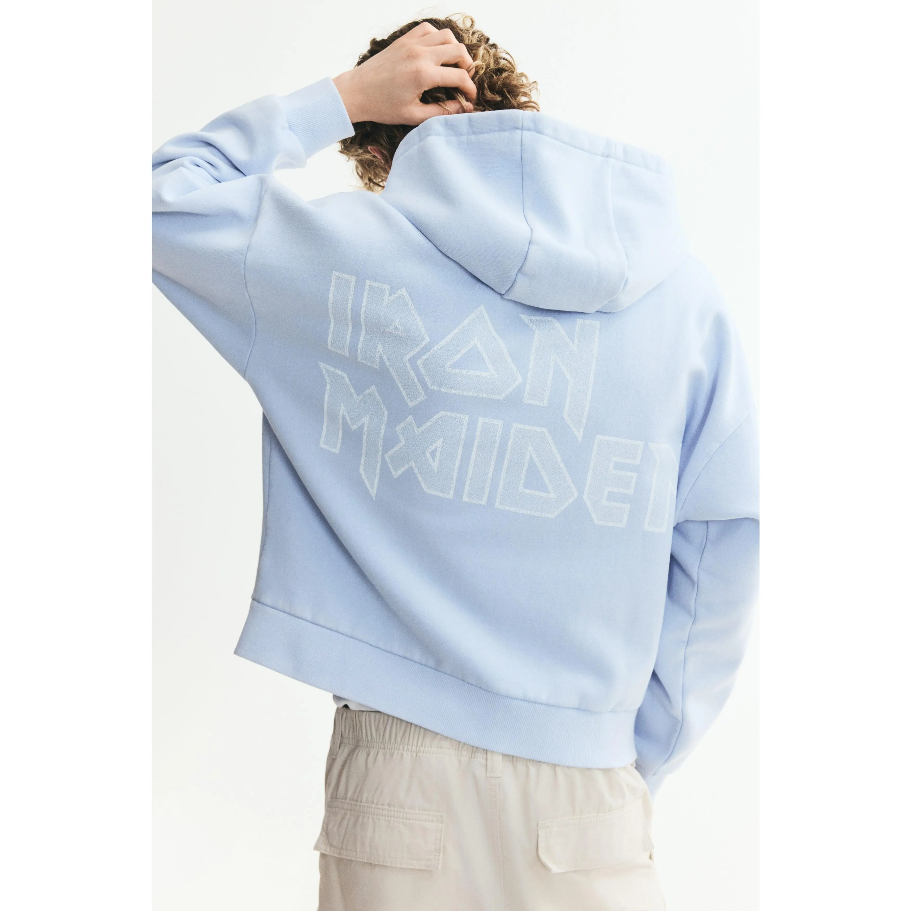 H&M Oversized Fit Printed zip-through hoodie