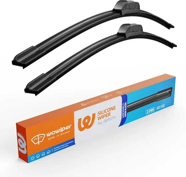 Wowiper Premium Silicone Front Windshield Wiper Blades Set (Pack of 2) - 22"+22" Car Accessories for Ford F150, F250, F350 (2012-2020)