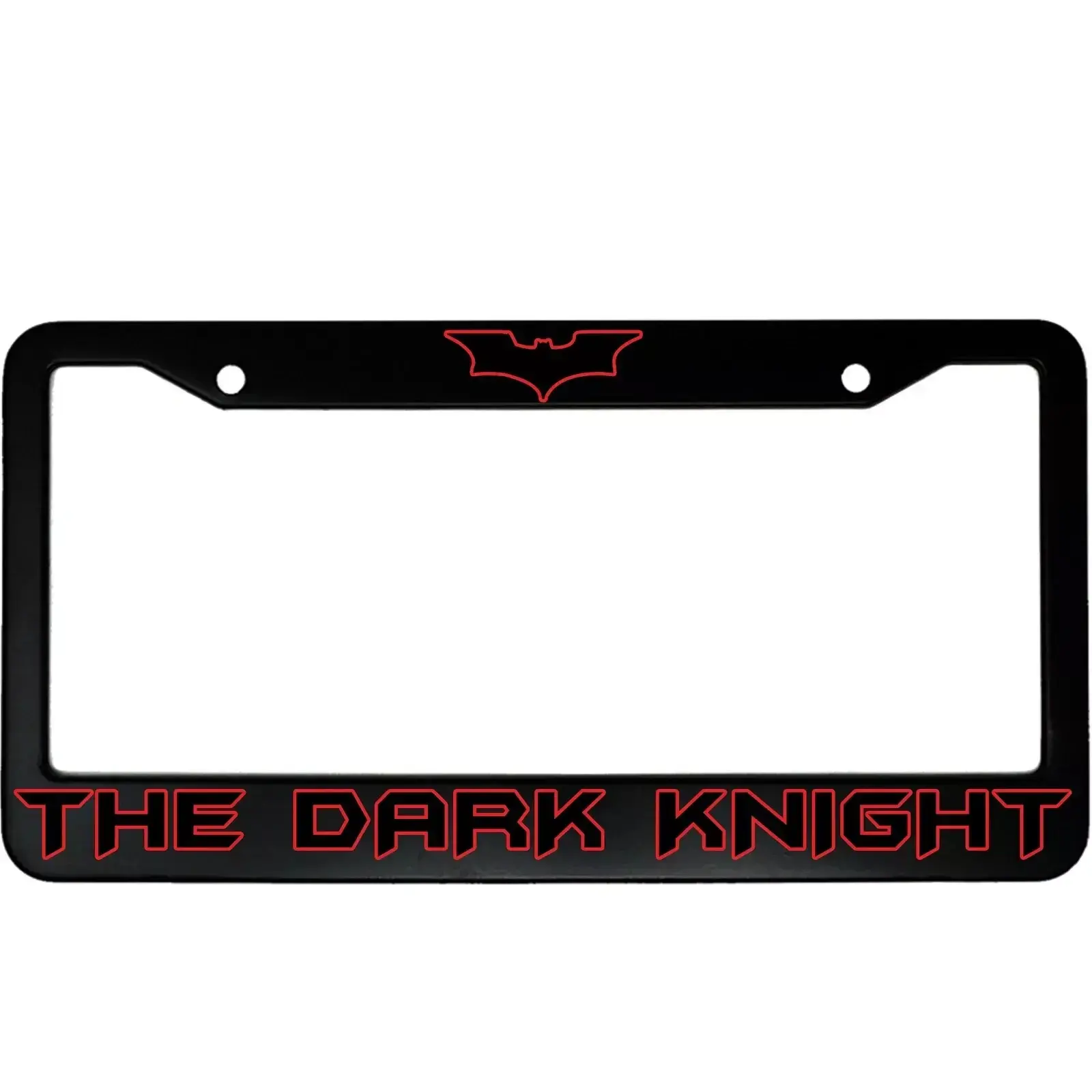 The Dark Knight (w/ Bat Symbol) Black Aluminum Car License Plate Frame, Car Accessories