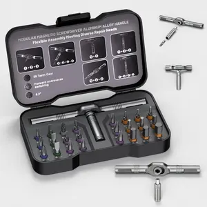 24 in 1 Dly Screwdriver Set Magnetic Compact and Portable Ratchet Screwdriver, Mini Screwdriver Set, Ratcheting Allen Wrench Set, Removable Self-Assembly Precisio for Pc Mobile Bicycle (1 Set / 2 Sets Options)