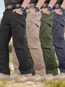 Men's Solid-Color Durable Waterproof Tactical Work Pants Comfortable everyday wear suitable for all seasons Ideal for work, hiking, outdoor sports, and other activities Casual outdoor attire