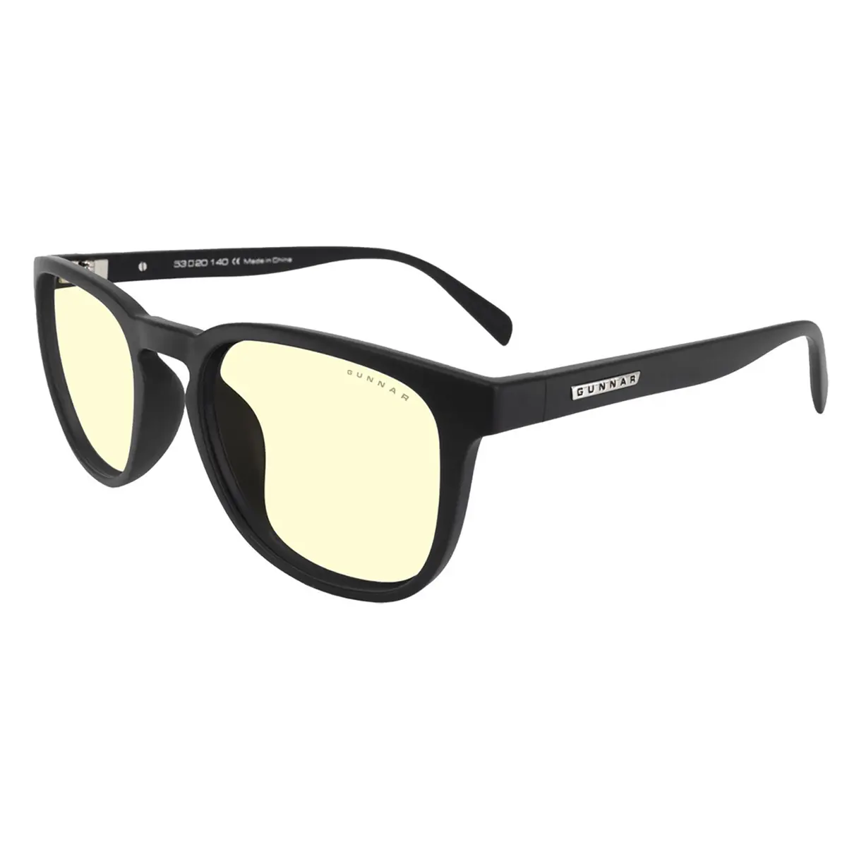 Gunnar Optiks Oakland Onyx Polymer Frame Eye Protection Glasses with Amber Lenses for Digital Screens, GUNNAR-Focus