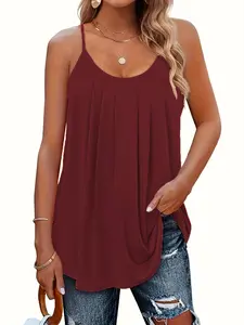 Women's Casual Loose-Fitting Summer Top, Basic Chest Gathered Design, Daily Wear, Comfortable & Stylish Women's Clothing