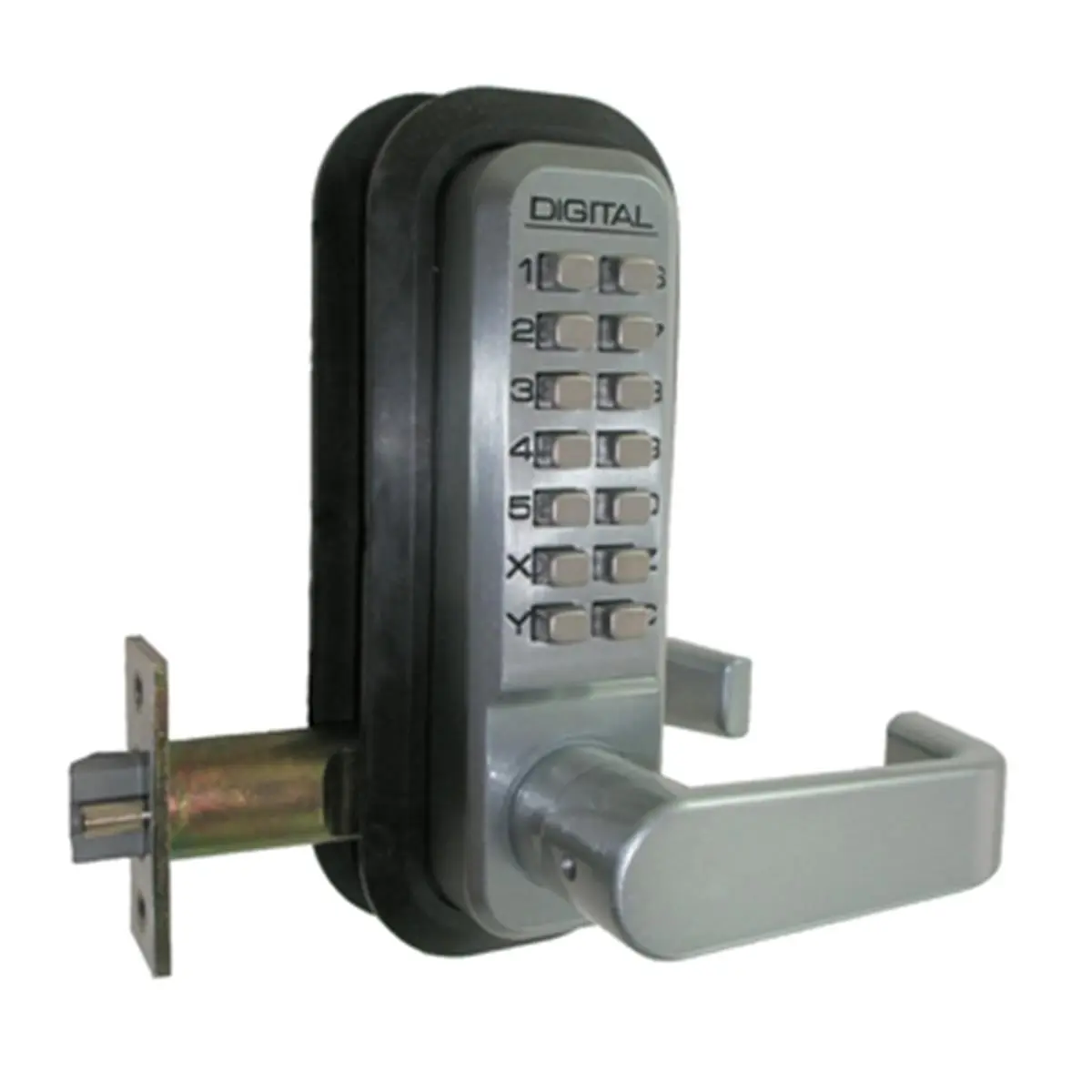 212 MAIN Lockey 2835-AB Mechanical Keyless Lever Lock - Antique Brass, Residential Entry Doors Compatibility, Lever Handles, Adjustable Latch, Standard Holes, Combo-Changeable, Easy Installation, Passage Function