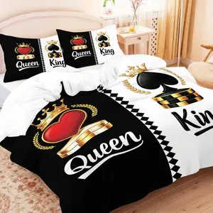 Queen & King Pattern Bedding Set, Including 1 Count Bedspread & Pillowcase without Filler, Soft Comfortable Bedding Set for Bedroom, Decorative Bedding Set, Bed Sets