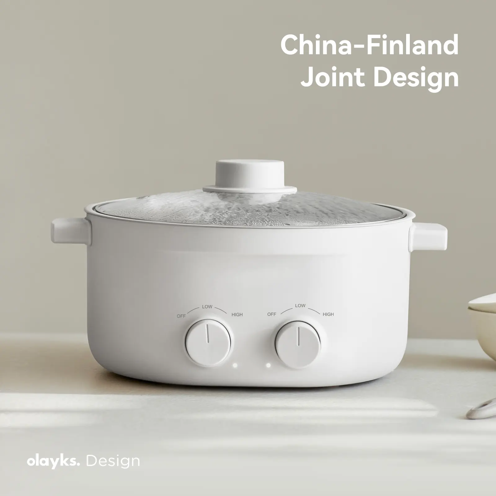 Olayks Corded 6L Electric Hot Pot with Divider - Dual-Flavor Shabu Shabu Pot, 1300W Fast Heating, 5-Temp Control, Non-Stick Coating, Standard Plug, Ideal for Family Dinners, Small Gatherings