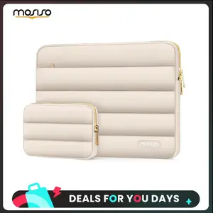 MOSISO Puffy Laptop Sleeve with Small Case, Soft Protective Bag for 13.3-17.3 inch Devices – Slim, Lightweight & Shockproof, Compatible with MacBook/HP/Dell/ASUS, Ideal for Work, Commute, Travel, School & Daily Use