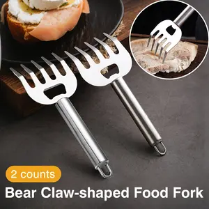 2 Counts bear paw food forks, Super Sharp Barbecue Forks with Secure Grip Handle for Easy Tearing