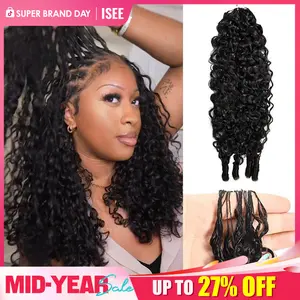 ISEE HAIR Burmese Curly Crochet Braid Hair Extensions Miracle Knots Human Hair Extensions Pre-Separated 50g/Pack (32-38 Strands Per Pack）– Knotless Boho Braids Vacation Hair #WorldCup2026#gameday outfits#SummerWins #DealsForYouDays,summerhairstyles