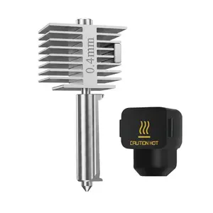 A1 Mini Hotend Integrated Structure, 0.4mm Nozzle Print Head, Silver Color, Replacement Parts, Silicone Cover Included