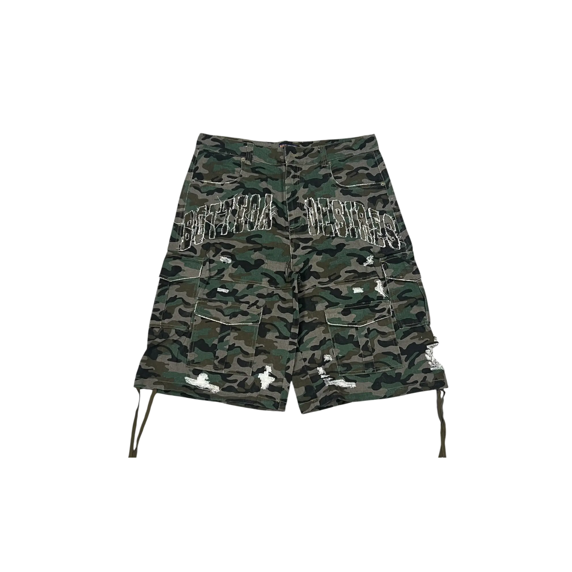 Bottega Desires Camo Cargo Shorts