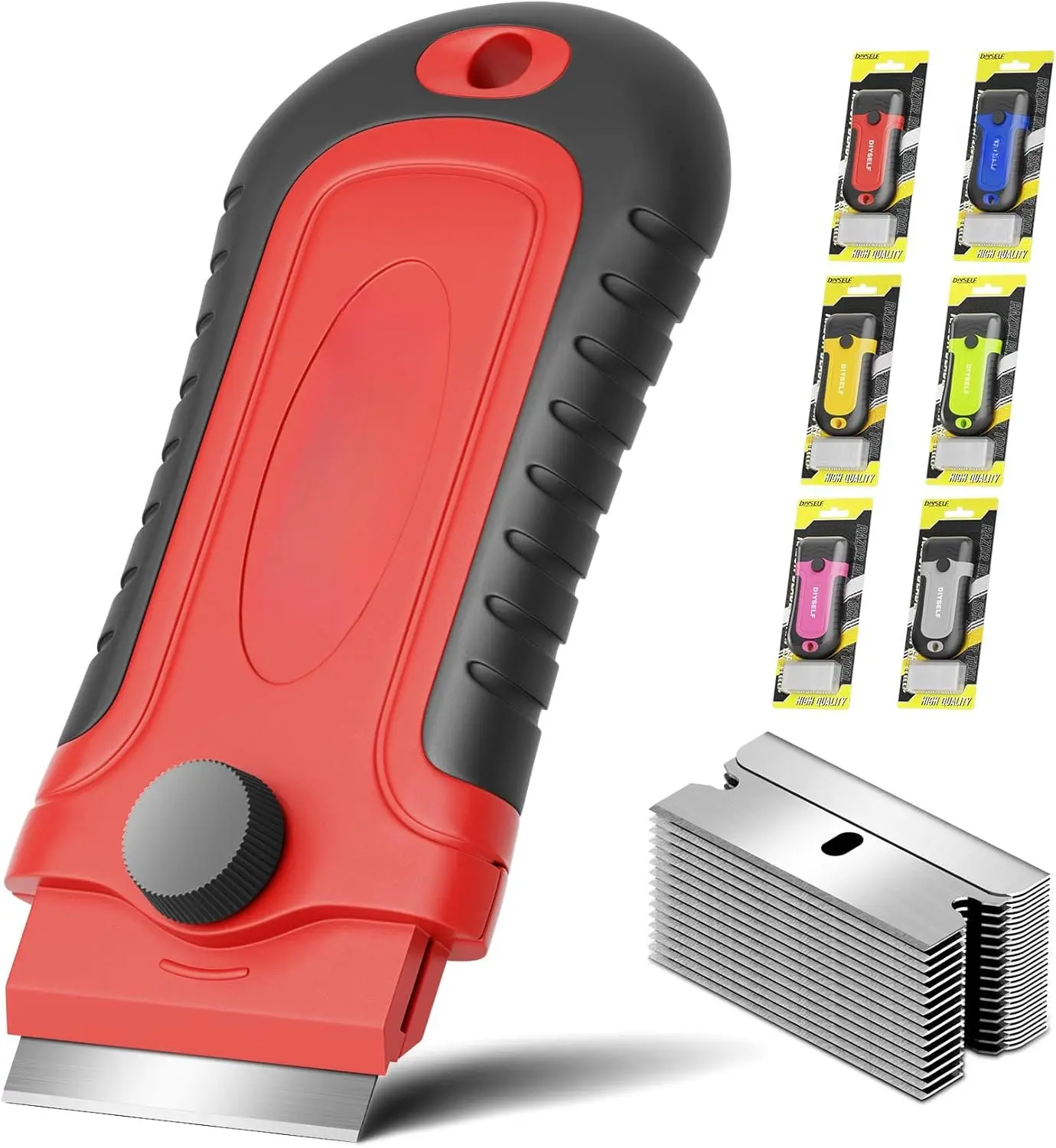 1 Pack Razor  Scraper with 15 Extra , Scraper Tool for Cleaning Window, , Cooktop, Oven, Glass Stove Top Scraper, Razor Scraper with Buit-In  Storage