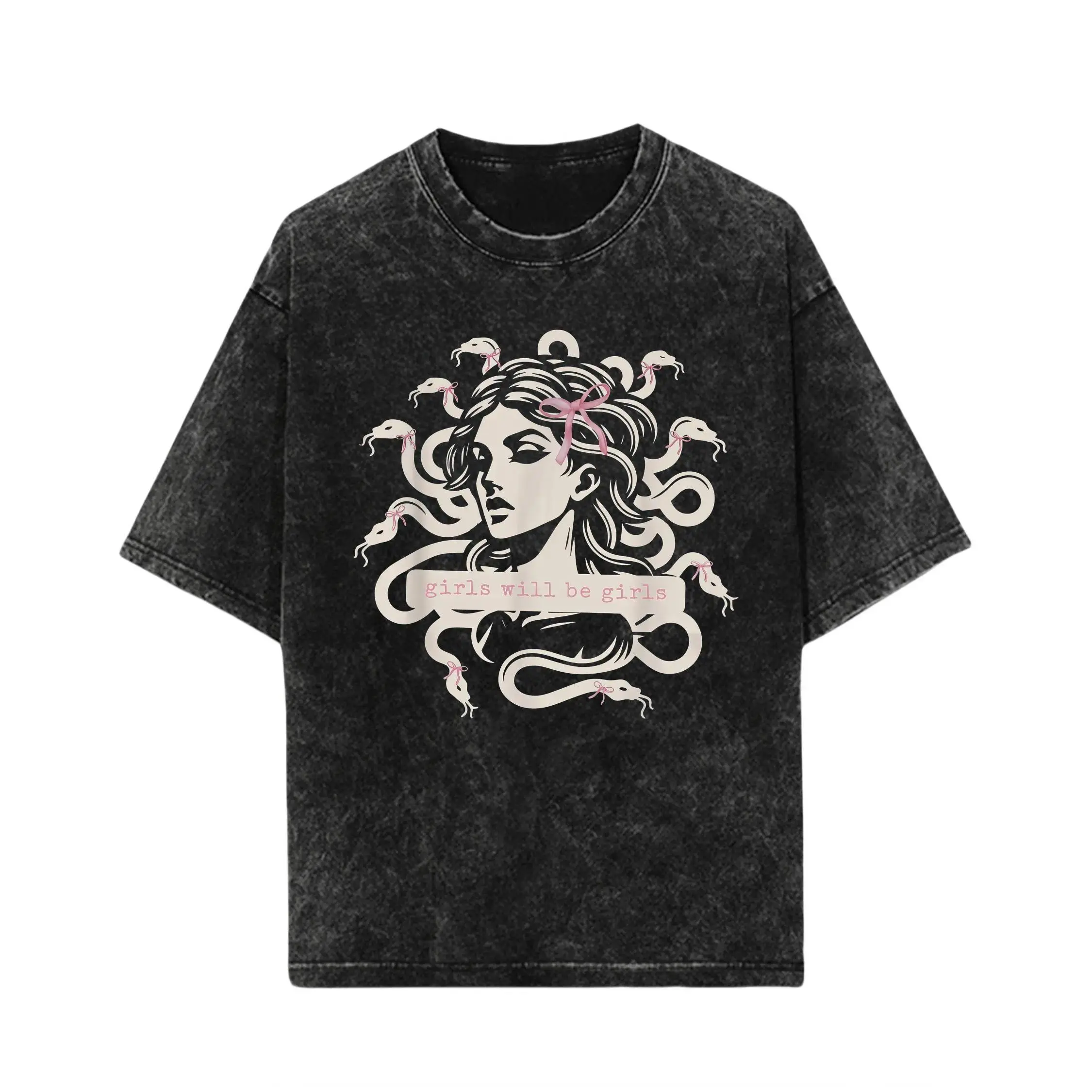 Women's 100% Cotton Medusa Printed T-Shirt - Casual Feminine Rage Empowerment Equality Graphic Tee, Short Sleeve Crew Neck Boxy Crop Vintage Feminist Fashion Streetwear, Bold Statement Fabric Apparel Gift