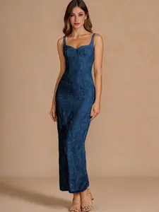 Azazie Odette Sweetheart Neck Slit Sheath Maxi Elegant Wedding Reception Event Floral Burnout Dress SpringStatements