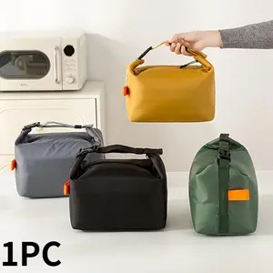 Fashion Insulated Lunch Bag, Large Capacity, Leak-Proof, with Strap, Reusable, Durable Insulated Bag, Multiple Colors, Oxford Fabric, for Work/school/camping, Portable Lunch Bag