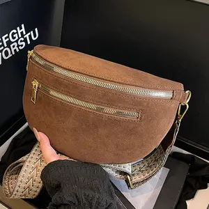 2026 New women chest bags wide shoulder straps large capacity fanny packs saddle bags versatile crossbody bags ideal for work school travel streetwear trendy casual bags for young ladies fashion enthusiasts shoulder bag