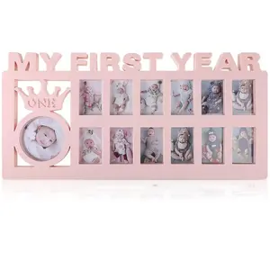 Baby Newborn Infant Photo Frame, 0-12 Months Growth Milestone Commemorative Photo Frame, First-Year Baby Souvenir, Kids Growing Memory Gift