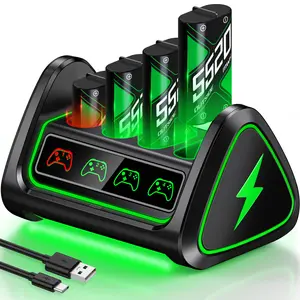 Rechargeable Battery for XboxOne/Xbox Series X|S, 4 x 5520mWh Xbox Battery, Xbox Series Battery Charger Station for XboxOne S|X /Elite Controllers