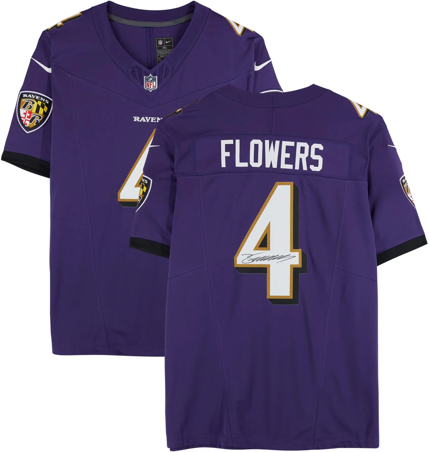 Zay Flowers Baltimore Ravens Autographed Nike Vapor Fuse Purple Limited Jersey - Fanatics Authentic Certified
