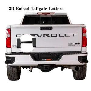 3D tailgate letters insert Compatible with 2019 2020 2021 2022 2023 2024 2025 Chevy Silverado badges 3m Strong Back adhesive  ABS engineering plastics Weatherproof  Anti Fade Coating Factory Look Accessory Carbon Fiber Grain
