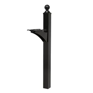 212 MAIN Decorative Finish Outdoor Gibraltar Mailboxes 56.4 in. Landover Powder Coated Aluminum & Steel Mailbox Post, Black